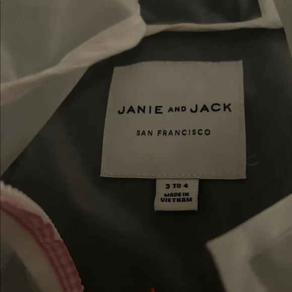 Janie and Jack Clear Raincoat with Pink Accents - 3/4 - Picture 3 of 5